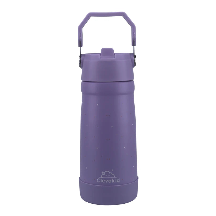 Clevakid Stainless Steel Water Bottle Purple Light- 530ML\18 OZ - ClevaMingoo Friend