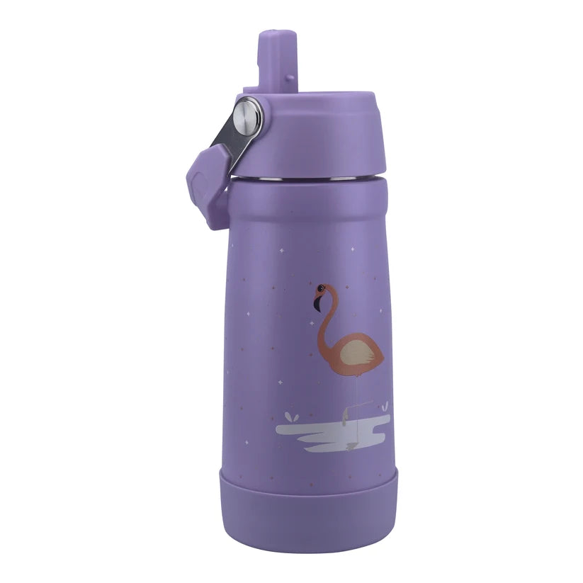 Clevakid Stainless Steel Water Bottle Purple Light- 530ML\18 OZ - ClevaMingoo Friend