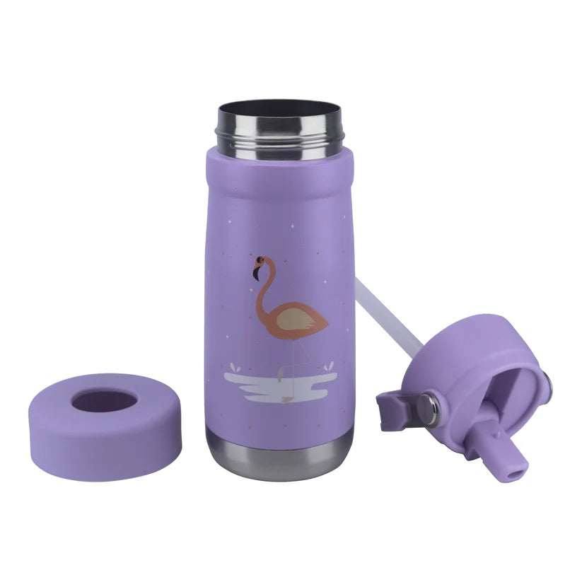 Clevakid Stainless Steel Water Bottle Purple Light- 530ML\18 OZ - ClevaMingoo Friend