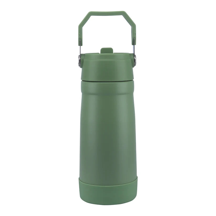 Clevakid Stainless Steel Water Bottle Green Leaves- 530ML\18 OZ