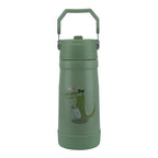 Clevakid Stainless Steel Water Bottle Green Leaves- 530ML\18 OZ - ClevaGator Friend