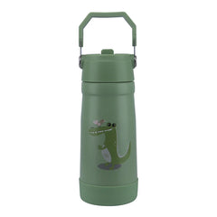 Clevakid Stainless Steel Water Bottle Green Leaves- 530ML\18 OZ - ClevaGator Friend