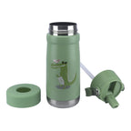 Clevakid Stainless Steel Water Bottle Green Leaves- 530ML\18 OZ - ClevaGator Friend