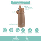 Clevakid Stainless Steel Water Bottle Orange Light Peach- 530ML\18 OZ