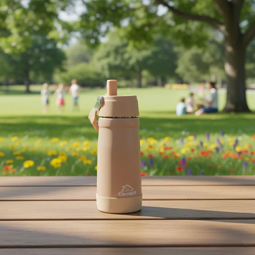 Clevakid Stainless Steel Water Bottle Orange Light Peach- 530ML\18 OZ