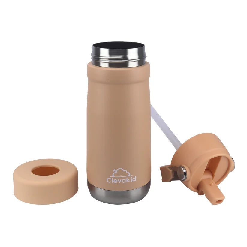 Clevakid Stainless Steel Water Bottle Orange Light Peach- 530ML\18 OZ