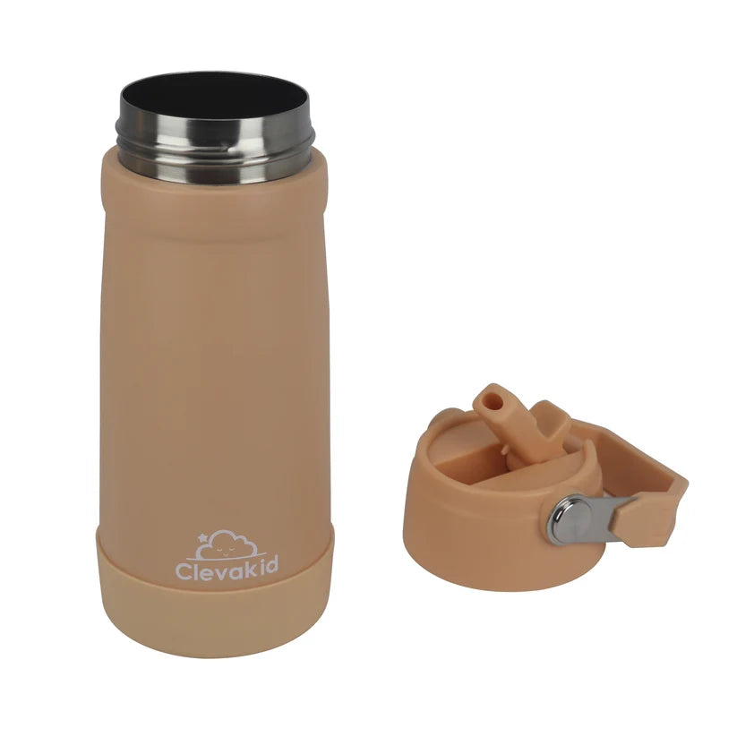 Clevakid Stainless Steel Water Bottle Orange Light Peach- 530ML\18 OZ