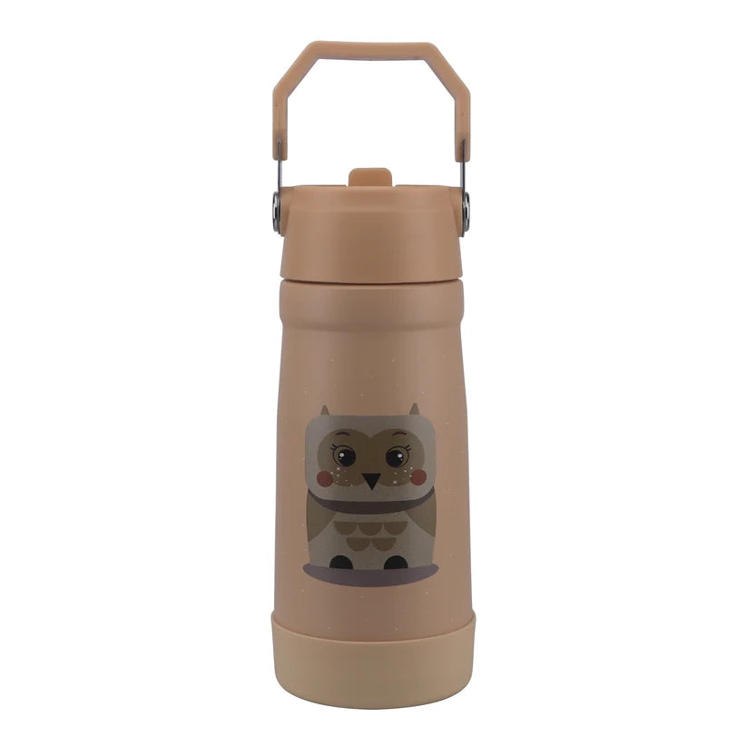 Clevakid Stainless Steel Water Bottle Orange Light Peach- 530ML\18 OZ - ClevaOwlee Friend