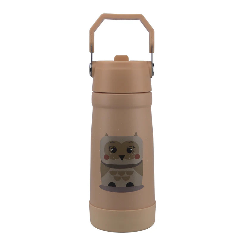 Clevakid Stainless Steel Water Bottle Orange Light Peach- 530ML\18 OZ - ClevaOwlee Friend