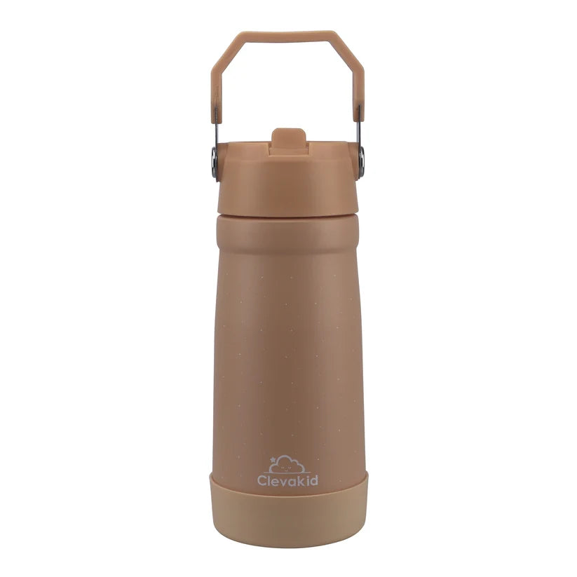 Clevakid Stainless Steel Water Bottle Orange Light Peach- 530ML\18 OZ - ClevaOwlee Friend