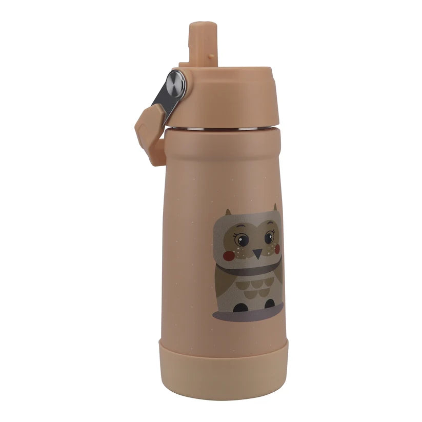 Clevakid Stainless Steel Water Bottle Orange Light Peach- 530ML\18 OZ - ClevaOwlee Friend