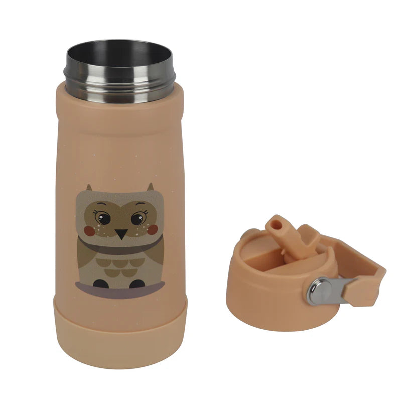 Clevakid Stainless Steel Water Bottle Orange Light Peach- 530ML\18 OZ - ClevaOwlee Friend