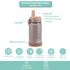Clevakid Stainless Steel Water Bottle Dark Brown Toffee- 350ML\12 OZ
