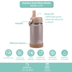Clevakid Stainless Steel Water Bottle Dark Brown Toffee- 350ML\12 OZ - ClevaWhity Friend