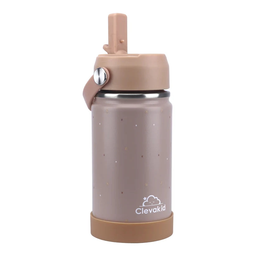Clevakid Stainless Steel Water Bottle Dark Brown Toffee- 350ML\12 OZ - ClevaWhity Friend
