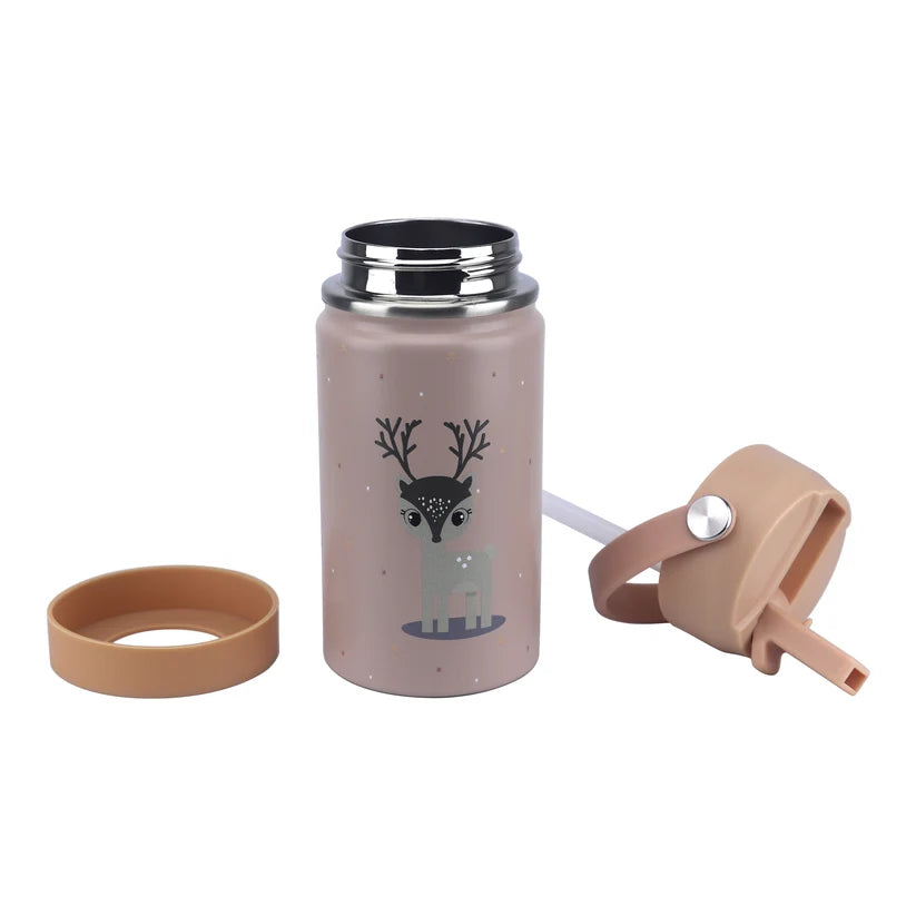 Clevakid Stainless Steel Water Bottle Dark Brown Toffee- 350ML\12 OZ - ClevaWhity Friend