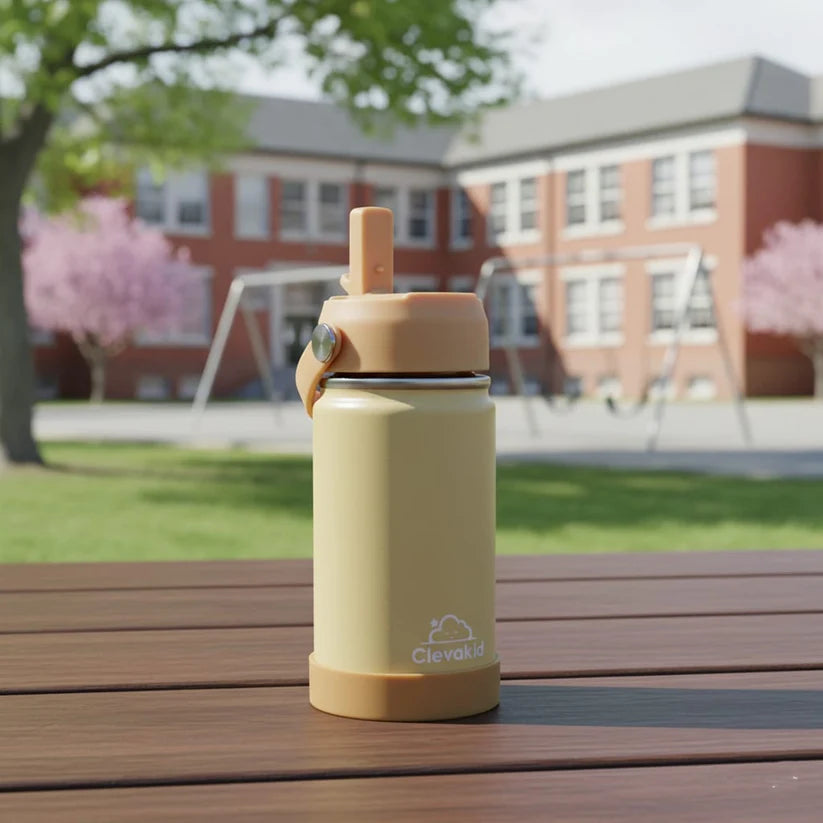 Clevakid Stainless Steel Water Bottle Orange Light- 350ML\12 OZ