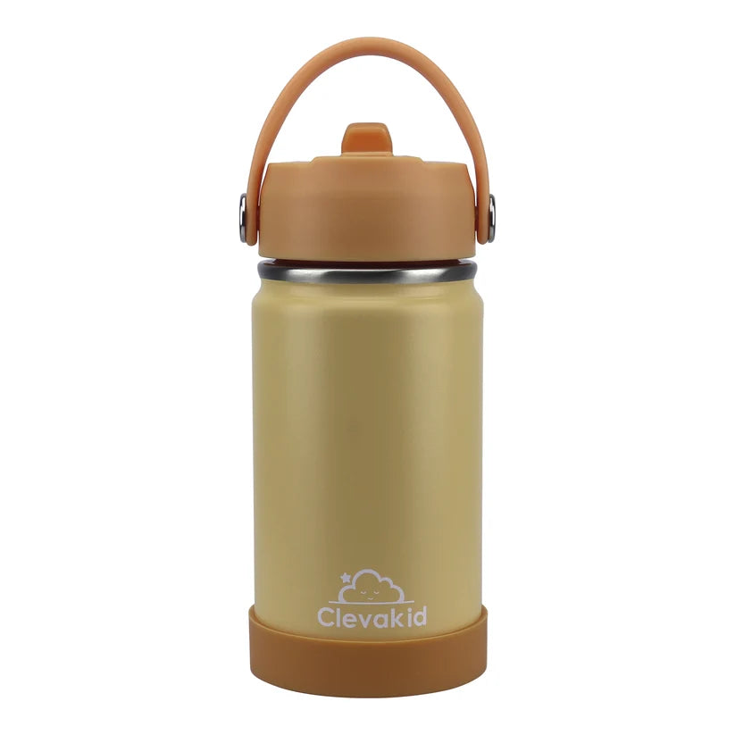 Clevakid Stainless Steel Water Bottle Orange Light- 350ML\12 OZ
