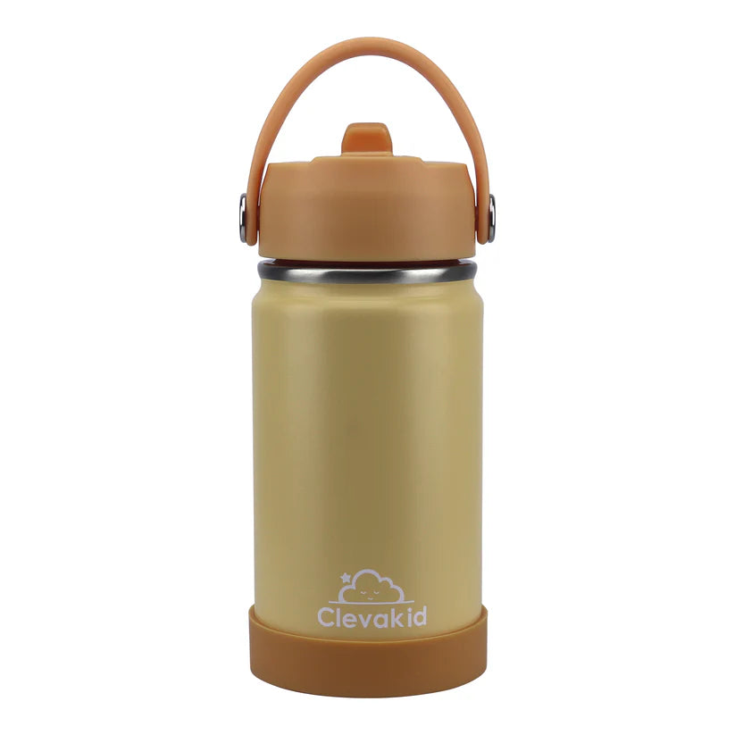 Clevakid Stainless Steel Water Bottle Orange Light- 350ML\12 OZ