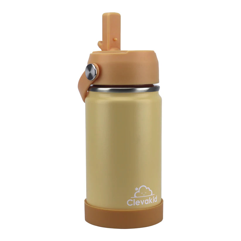 Clevakid Stainless Steel Water Bottle Orange Light- 350ML\12 OZ