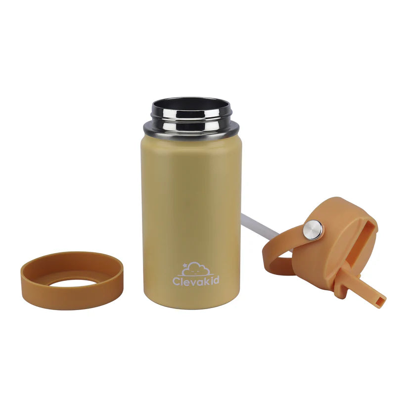 Clevakid Stainless Steel Water Bottle Orange Light- 350ML\12 OZ