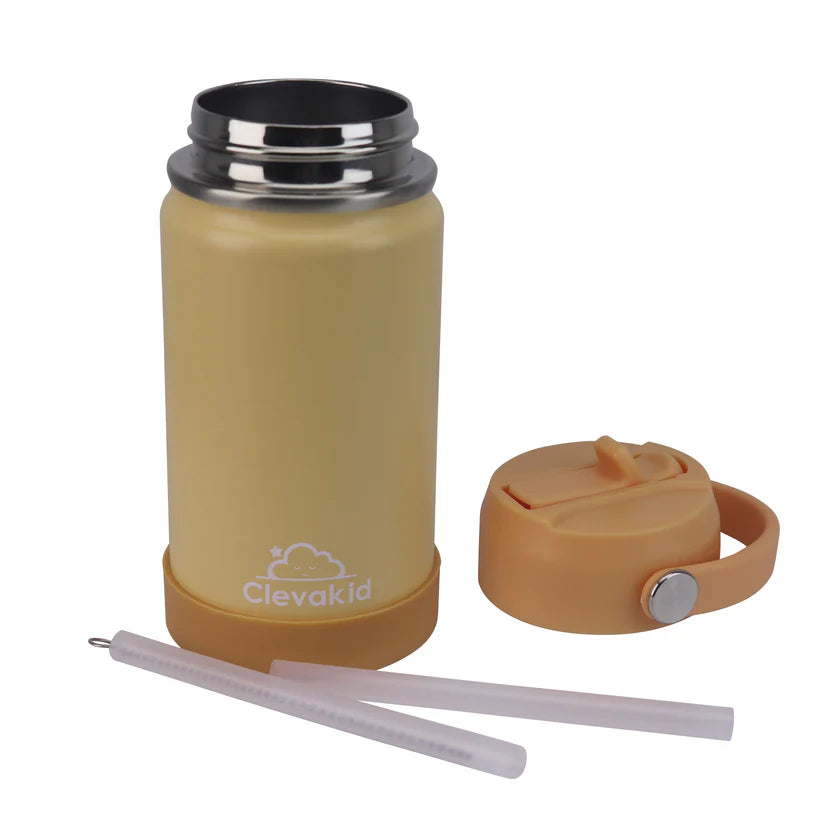 Clevakid Stainless Steel Water Bottle Orange Light- 350ML\12 OZ