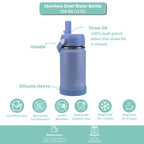 Clevakid Stainless Steel Water Bottle Blue Ice- 350ML\12 OZ - ClevaTusk Friend
