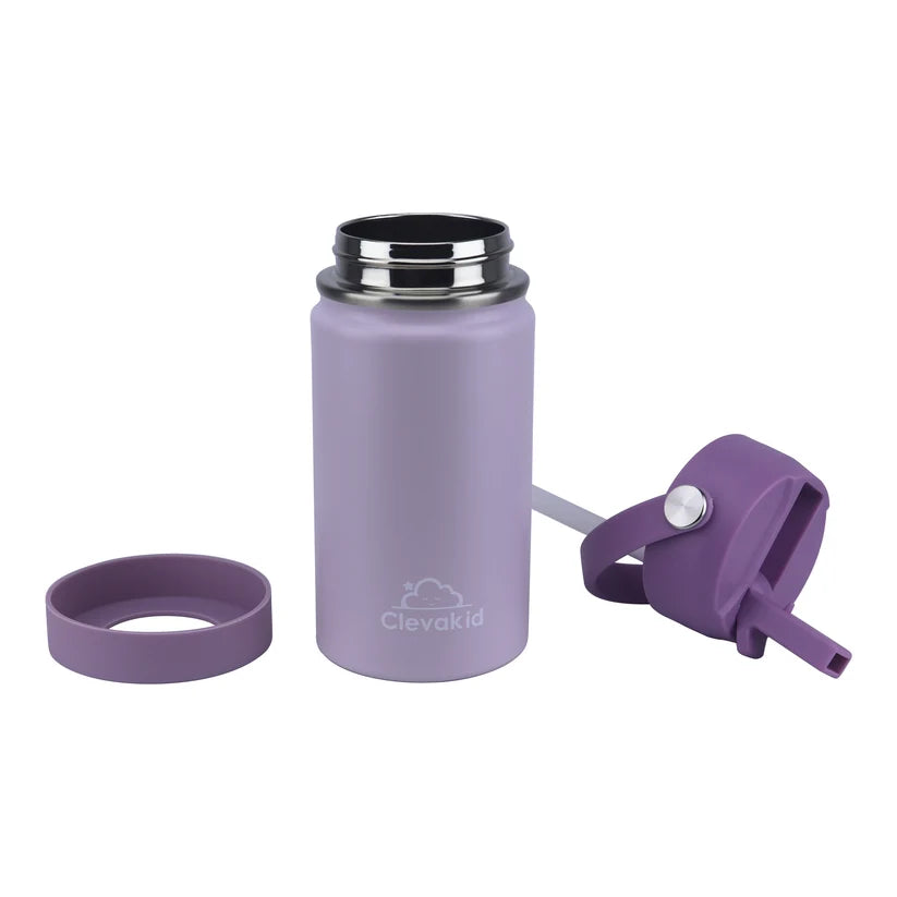 Clevakid Stainless Steel Water Bottle Purple Light Powder- 350ML\12 OZ