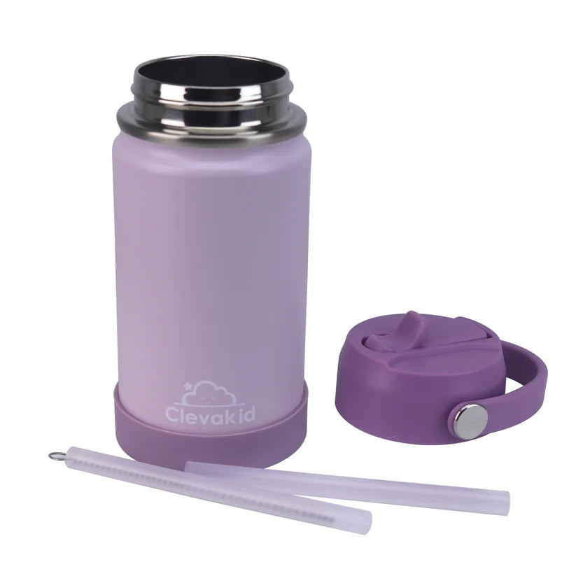 Clevakid Stainless Steel Water Bottle Purple Light Powder- 350ML\12 OZ