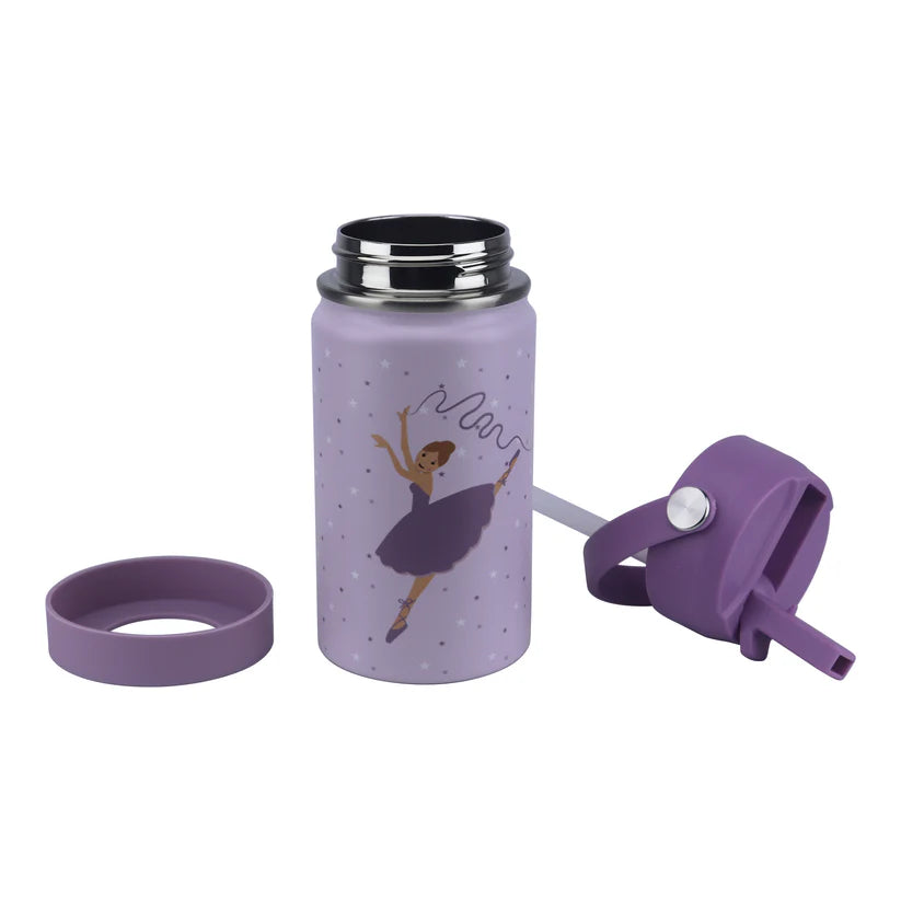 Clevakid Stainless Steel Water Bottle Purple Light Powder- 350ML\12 OZ - Clevapirouette Friend