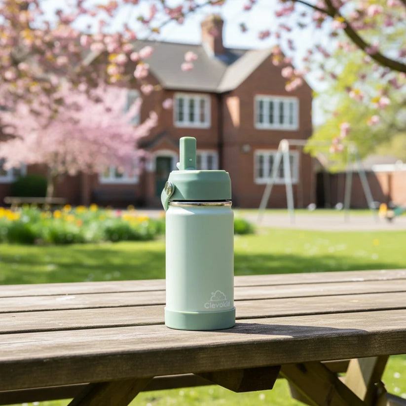 Clevakid Stainless Steel Water Bottle Green Light Mint- 350ML\12 OZ