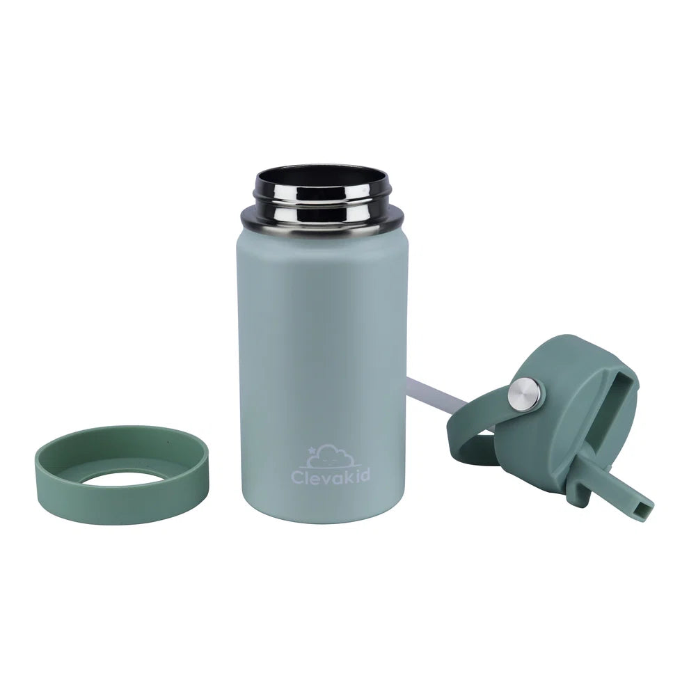 Clevakid Stainless Steel Water Bottle Green Light Mint- 350ML\12 OZ