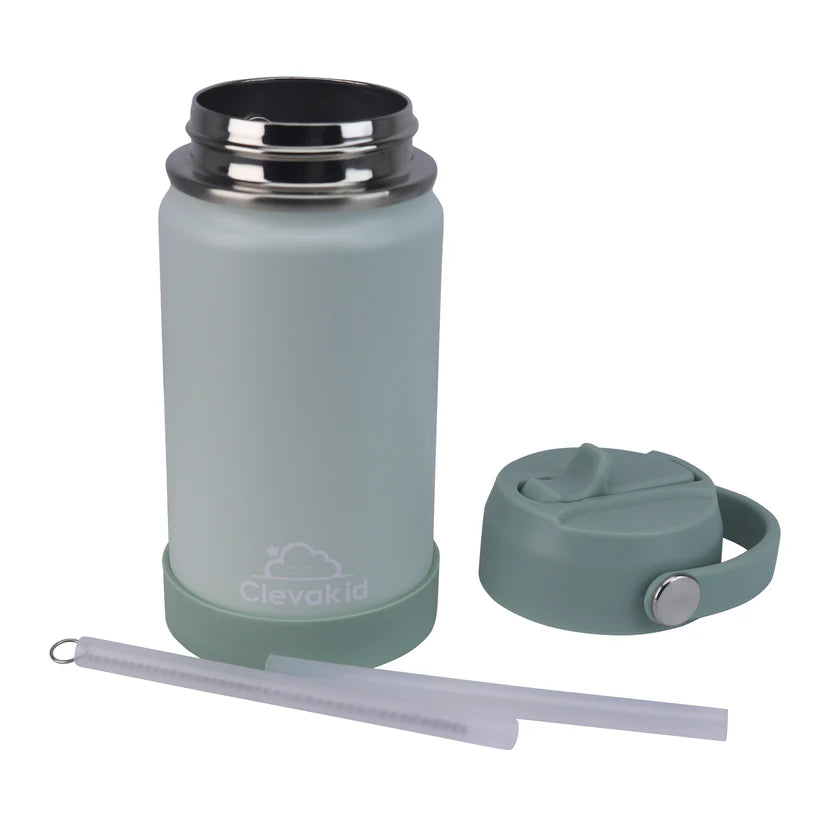 Clevakid Stainless Steel Water Bottle Green Light Mint- 350ML\12 OZ