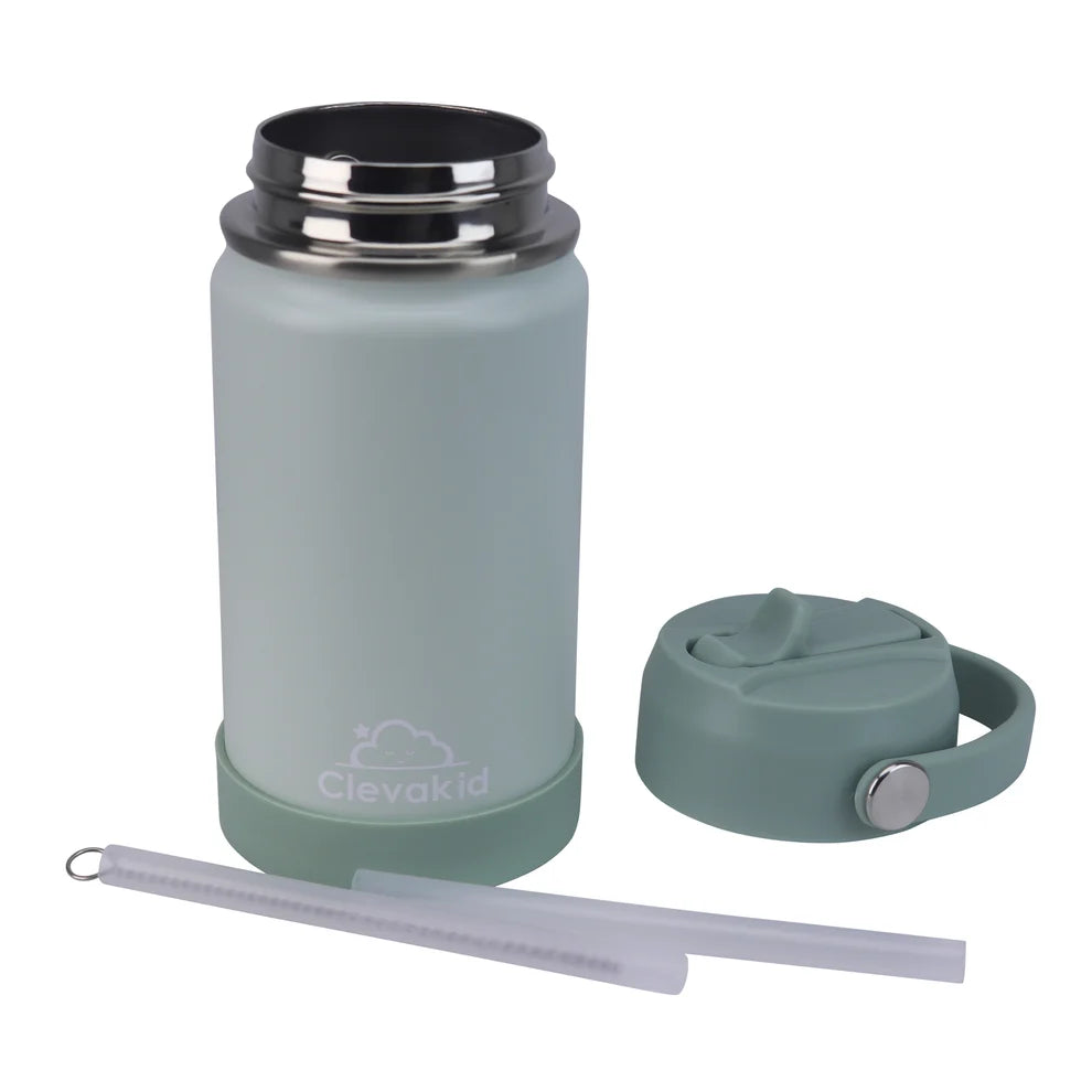 Clevakid Stainless Steel Water Bottle Green Light Mint- 350ML\12 OZ
