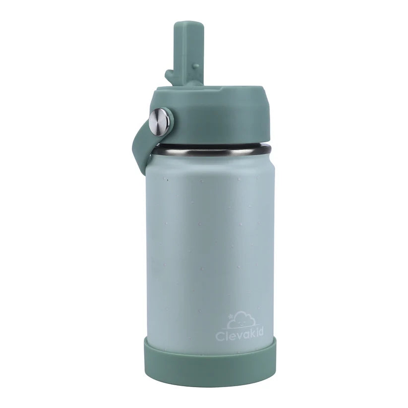 Clevakid Stainless Steel Water Bottle Green Light Mint- 350 ML\12 OZ - ClevaInk Friend