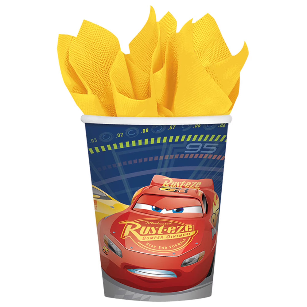 CARS 3PAPER CUPS 9OZ 8PCS