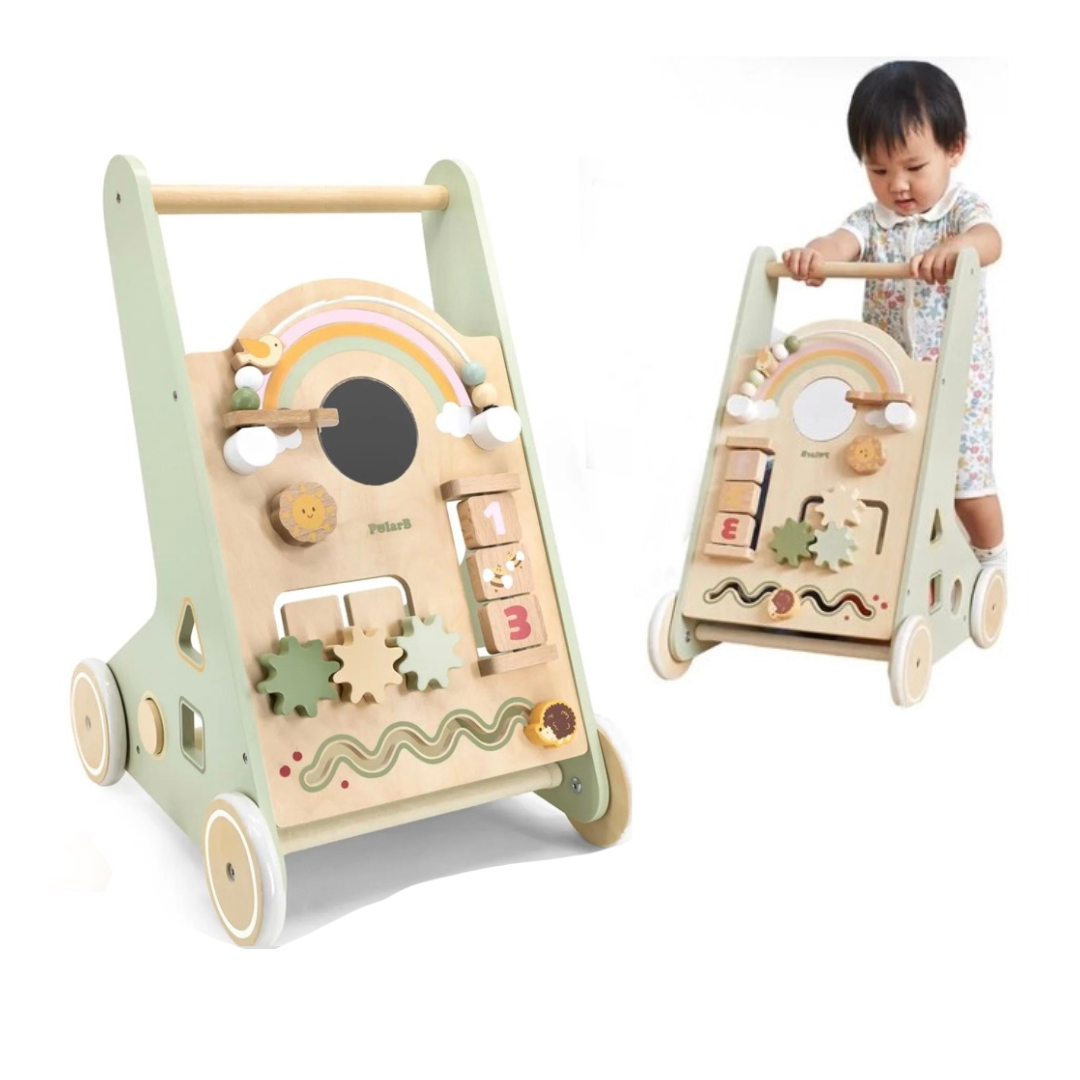 VIGA PolarB – Wooden Baby Walker with Activity Panel