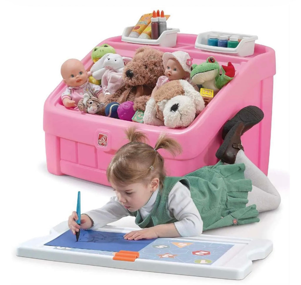 step2 2 IN 1 TOY BOX & ART LID (PINK)