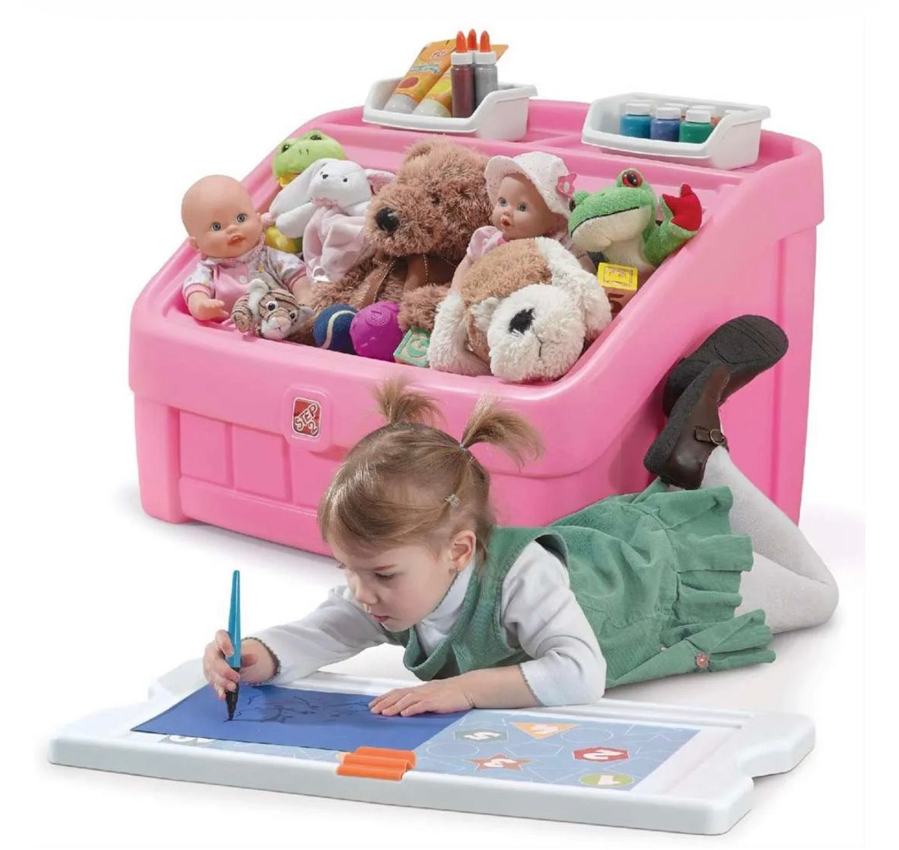 step2 2 IN 1 TOY BOX & ART LID (PINK)