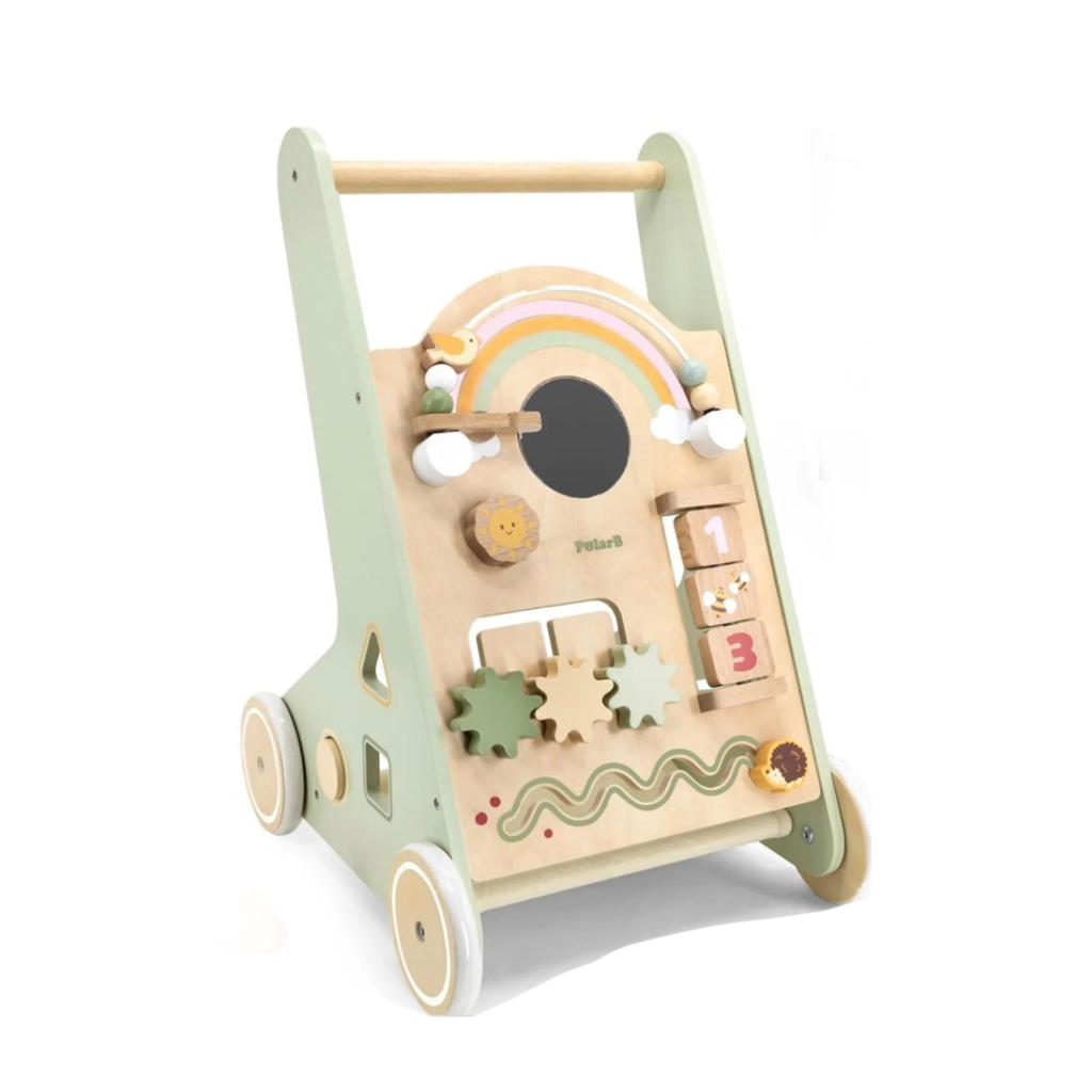 VIGA PolarB – Wooden Baby Walker with Activity Panel