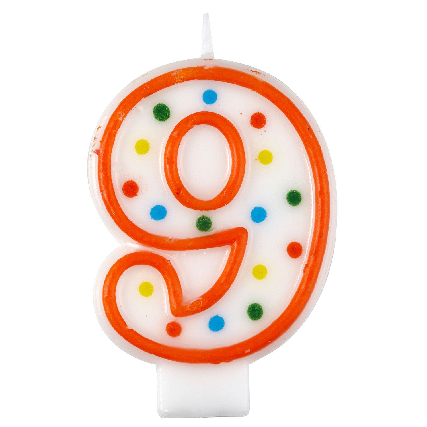 NUMBER9 POLKA DOTD BIRTHDAY CANDLE