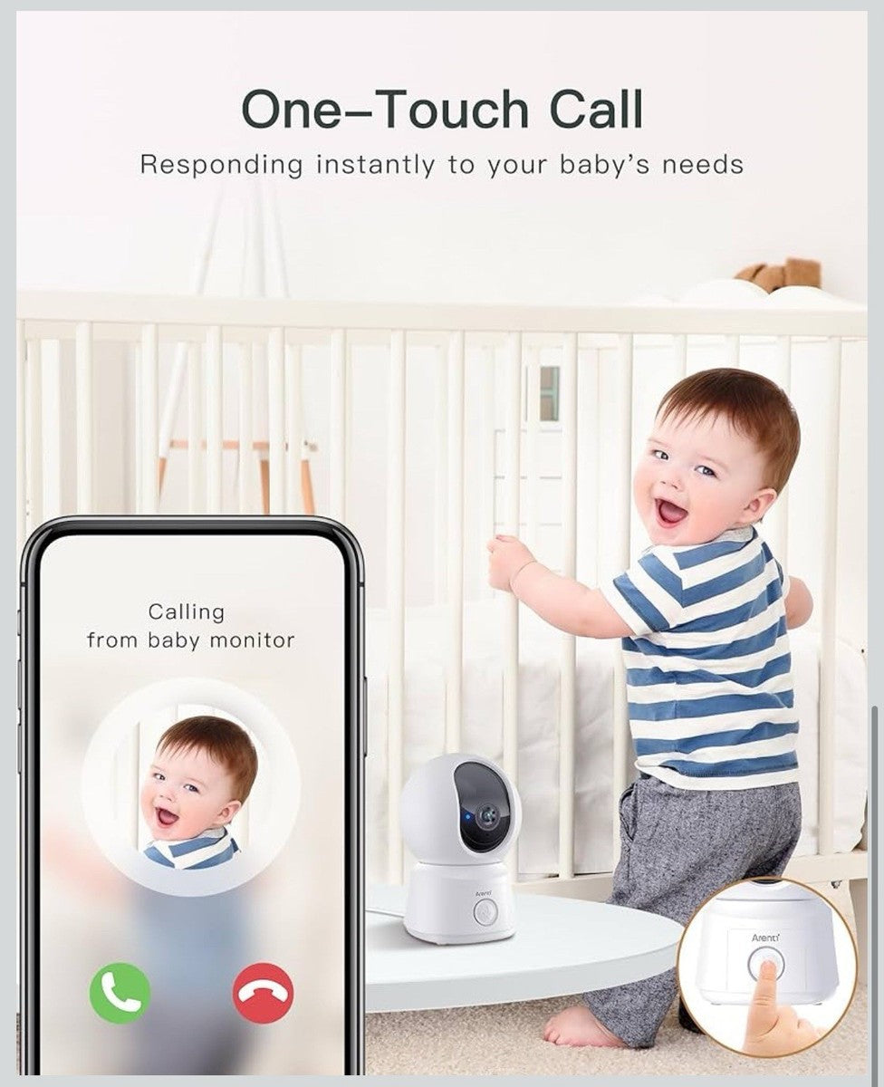 Arenti 2MP/1080P Wi-Fi Video Baby Monitor Kit with LCD Screen