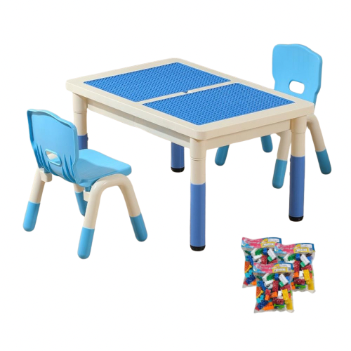 Kaka Kids Sand and Building Block Table with 2 Chairs – Multi-Color