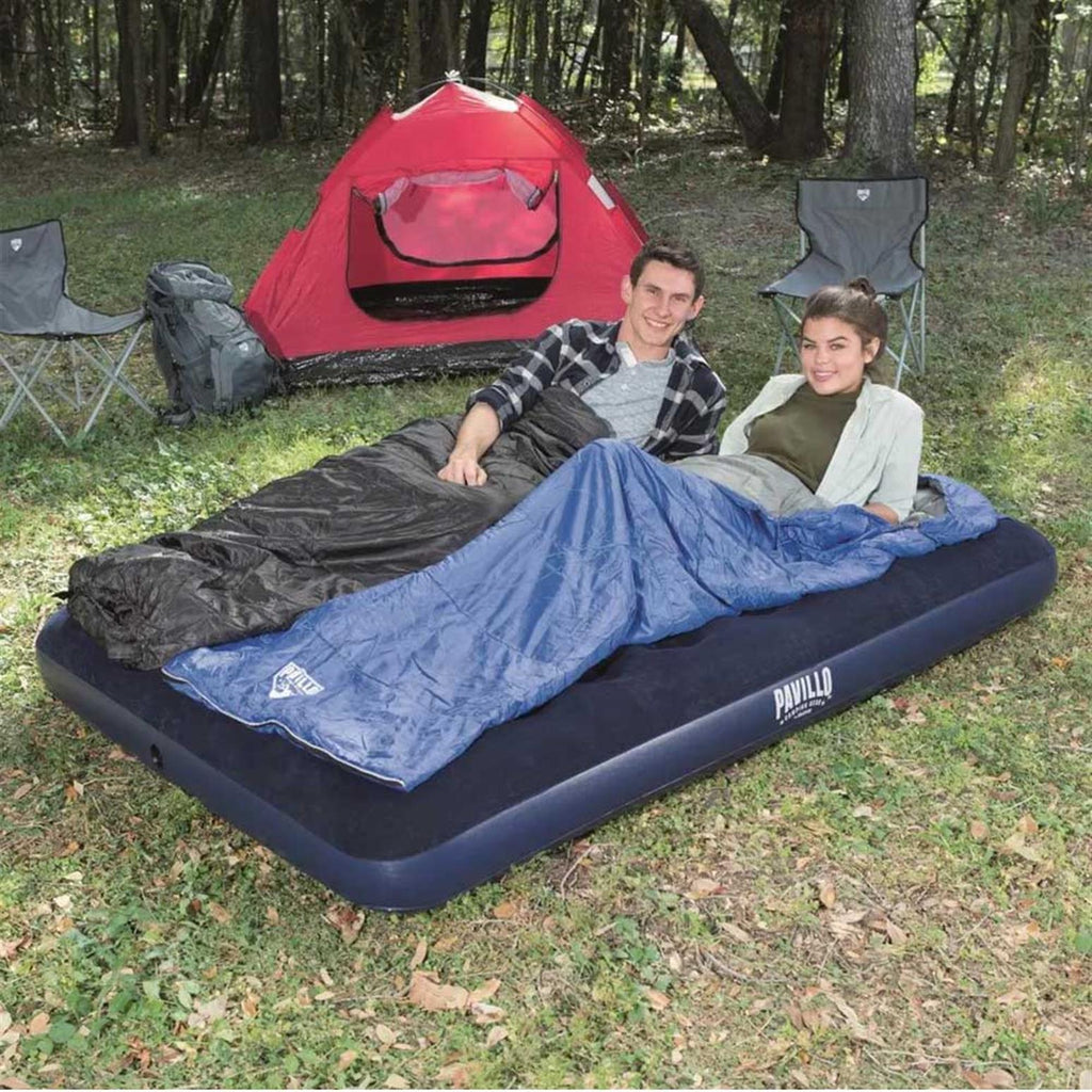 double mattress 203 x 152 x 22 cm navy blue