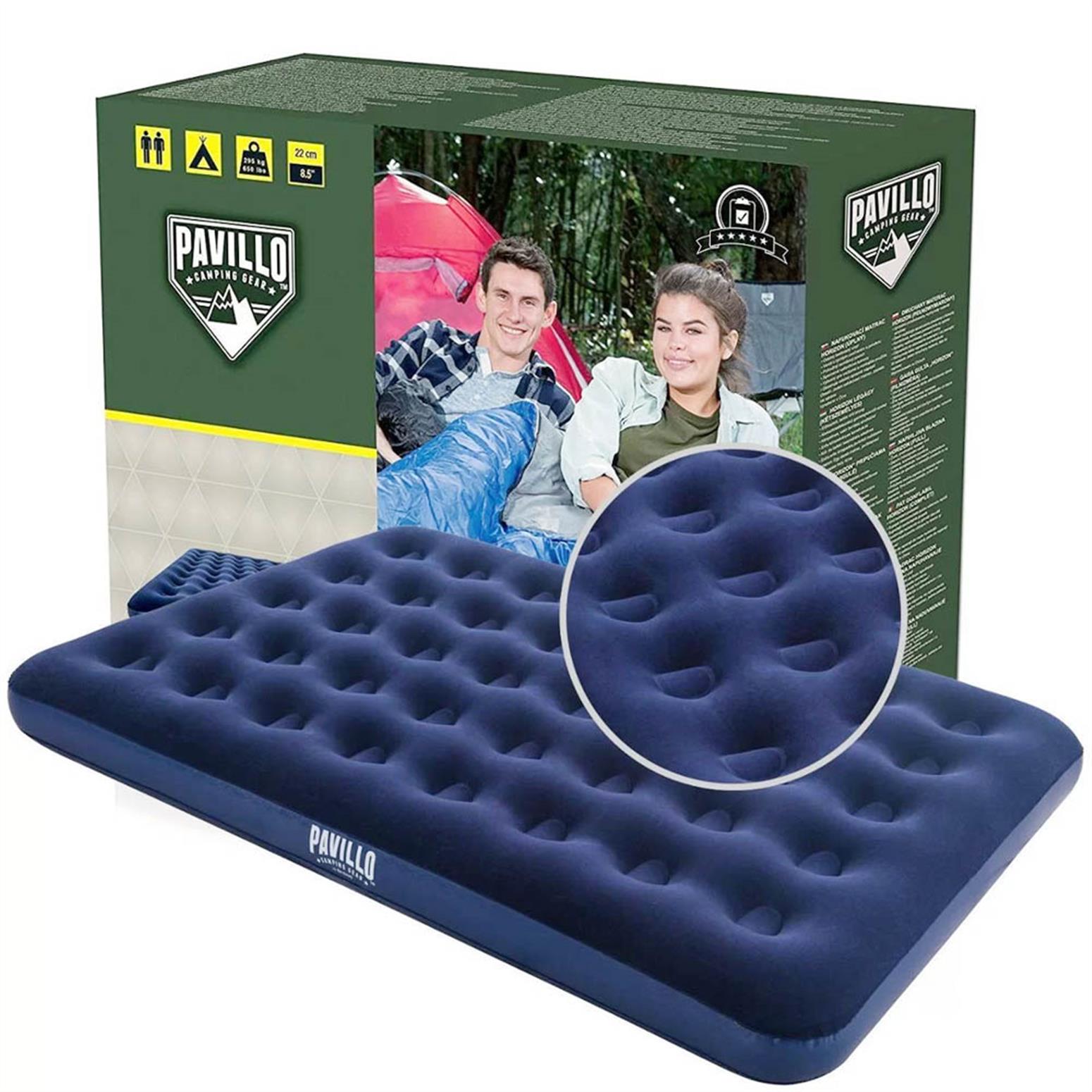 double mattress 203 x 152 x 22 cm navy blue