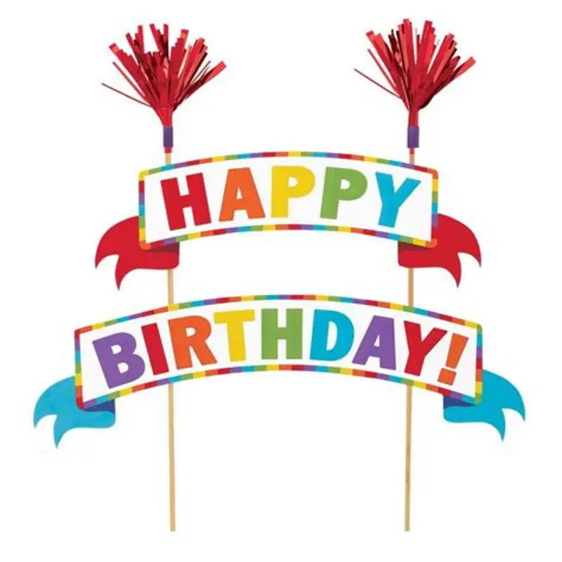 PRIMARY HAPPY BIRTHDAY CAKE BANNER