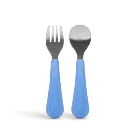 Ubbi Stainless Steel Utensils - 1 Fork + 1 Spoon, Polaris