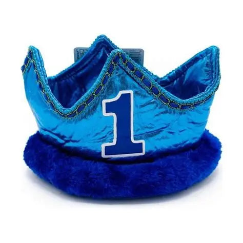 1ST BIRTHDAY BLUE FABRIC CROWN