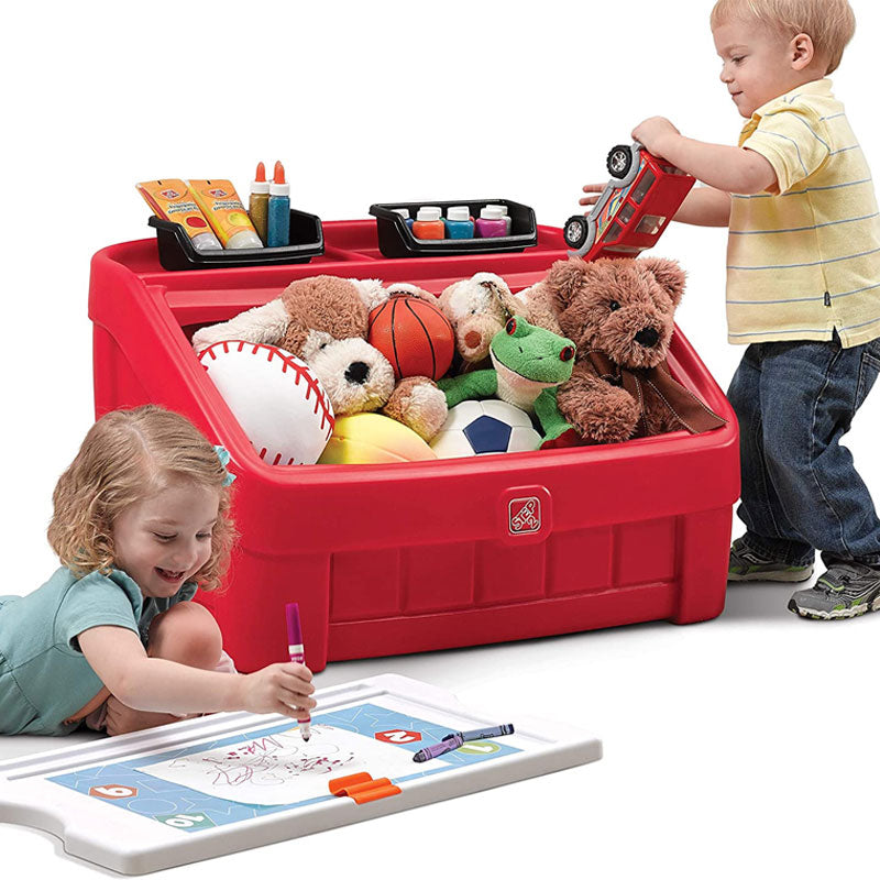 Step2 2IN1 TOY BOX &ART LID (RED)