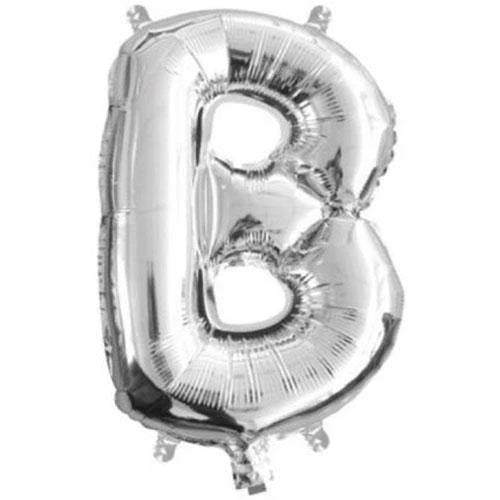 P50 LETTER B SILVER BALLOON 23X34"